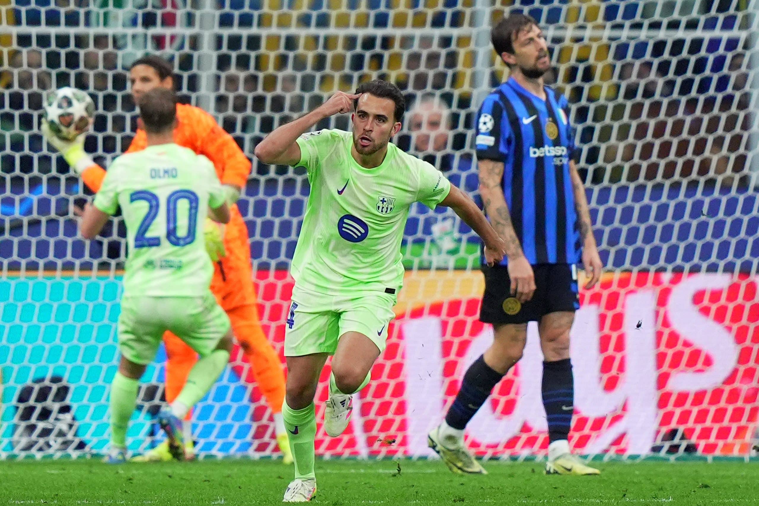 La joie d'Eric Garcia lors d'Inter Milan - FC Barcelone