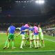 La joie du FC Barcelone après le troisième but face à l'Inter Milan.