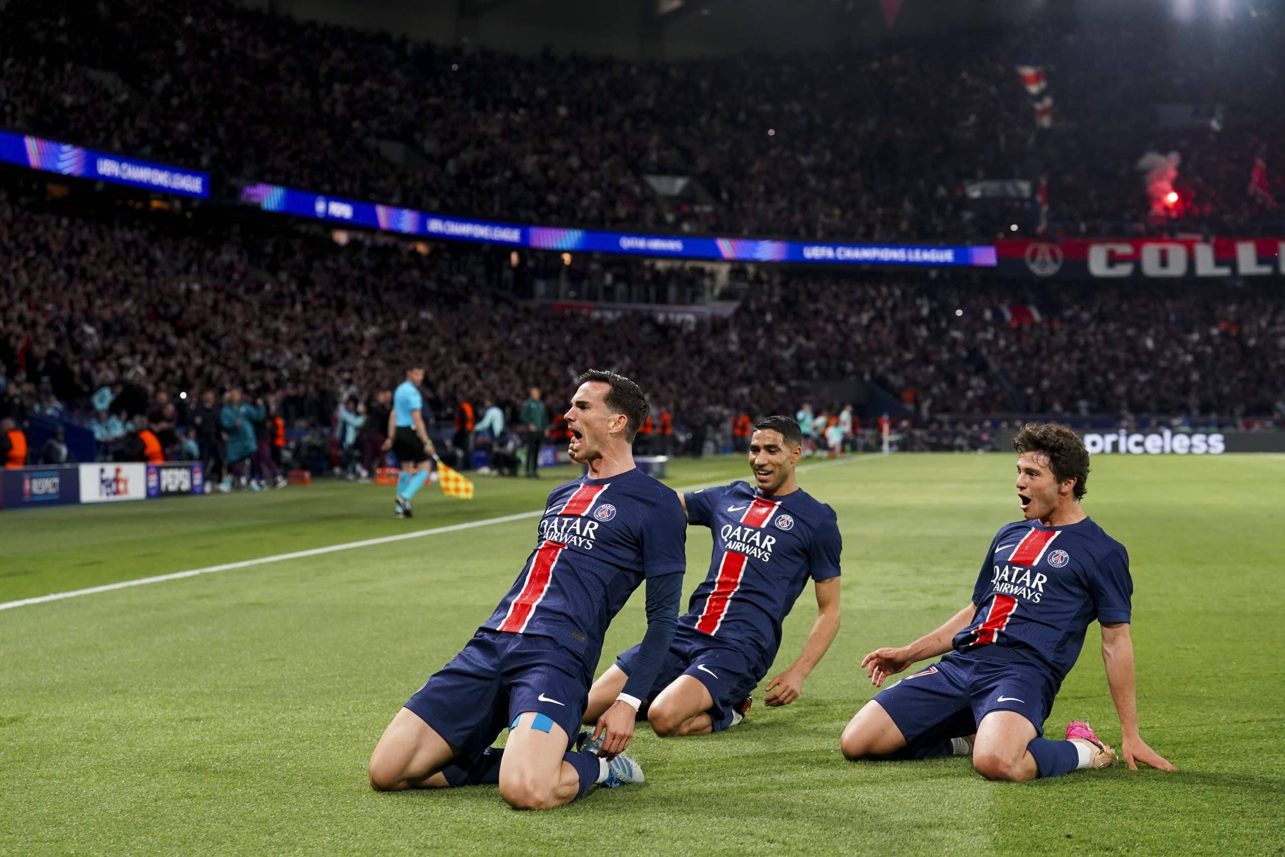 La joie de Fabian Ruiz (PSG) après son but contre Arsenal.