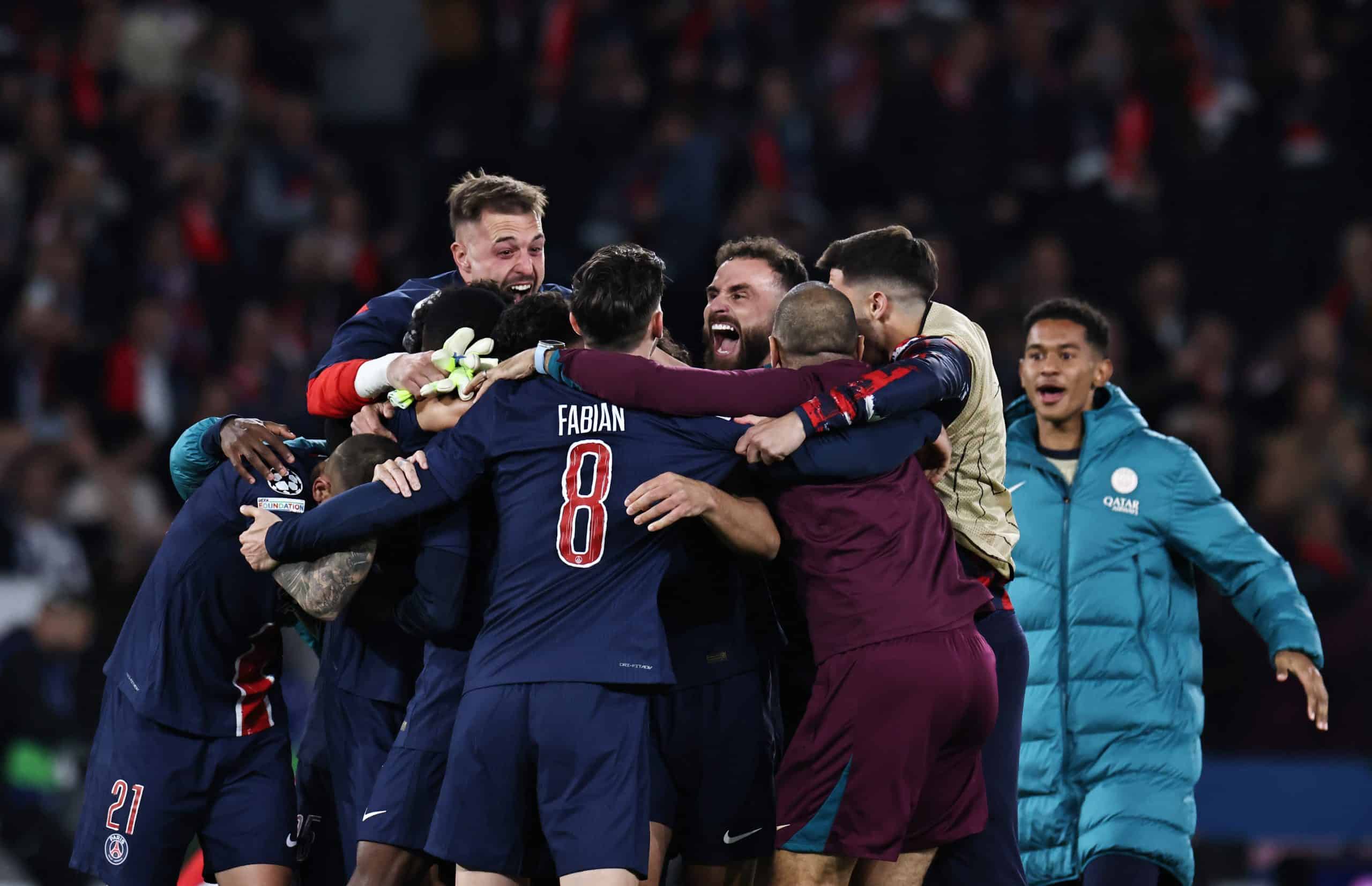 La joie des Parisiens après leur qualification pour la finale de la Champions League.
