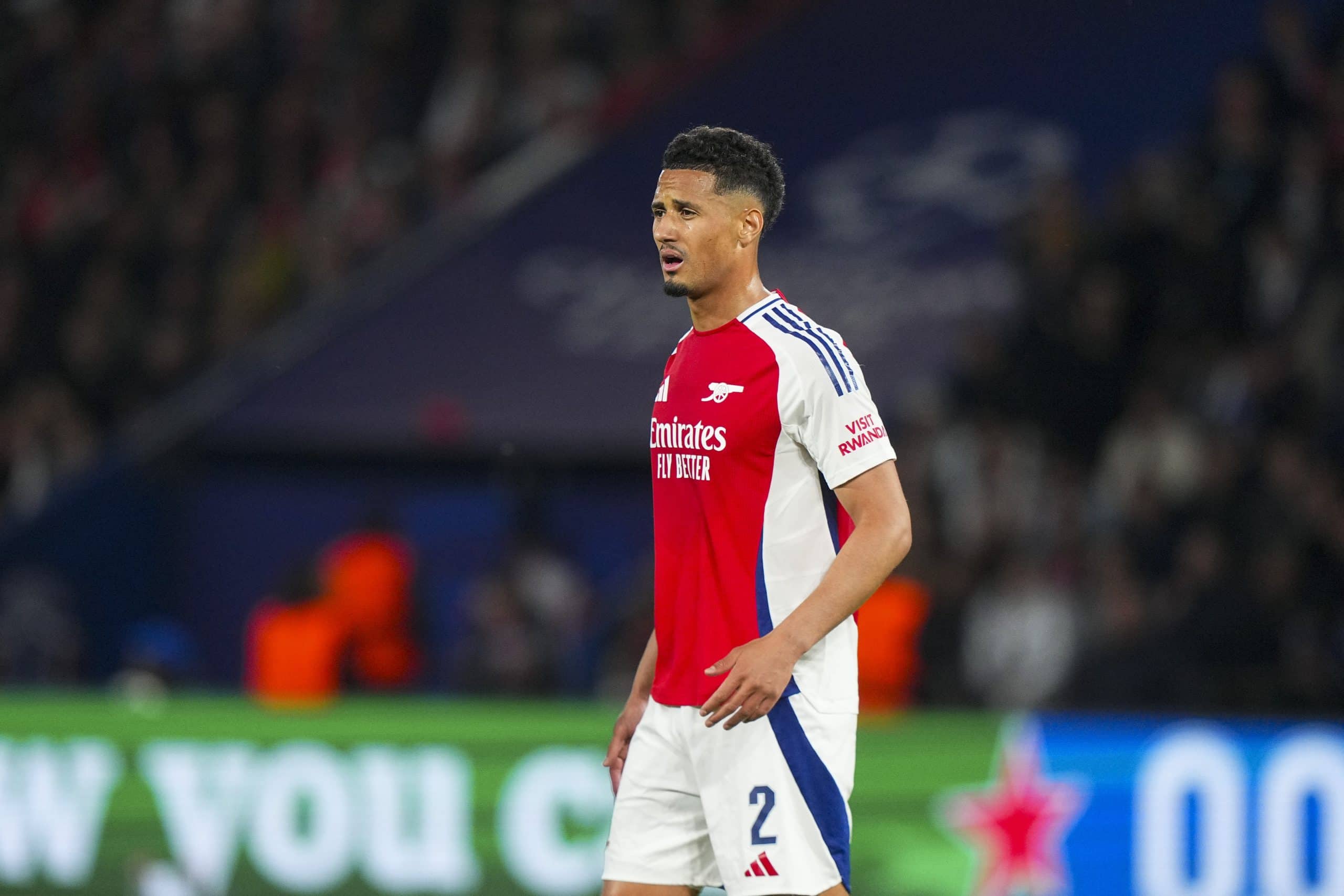 Le défenseur d'Arsenal William Saliba, ciblé par le Real Madrid.