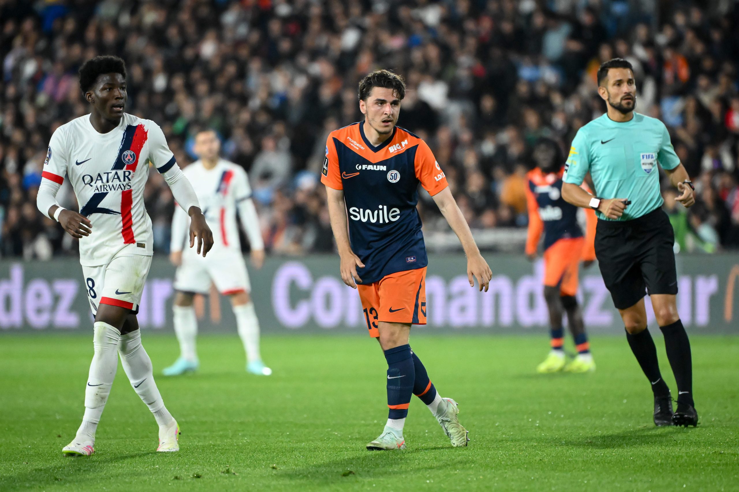 Joris Chotard lors d'un match entre Montpellier et le PSG la saison dernière.