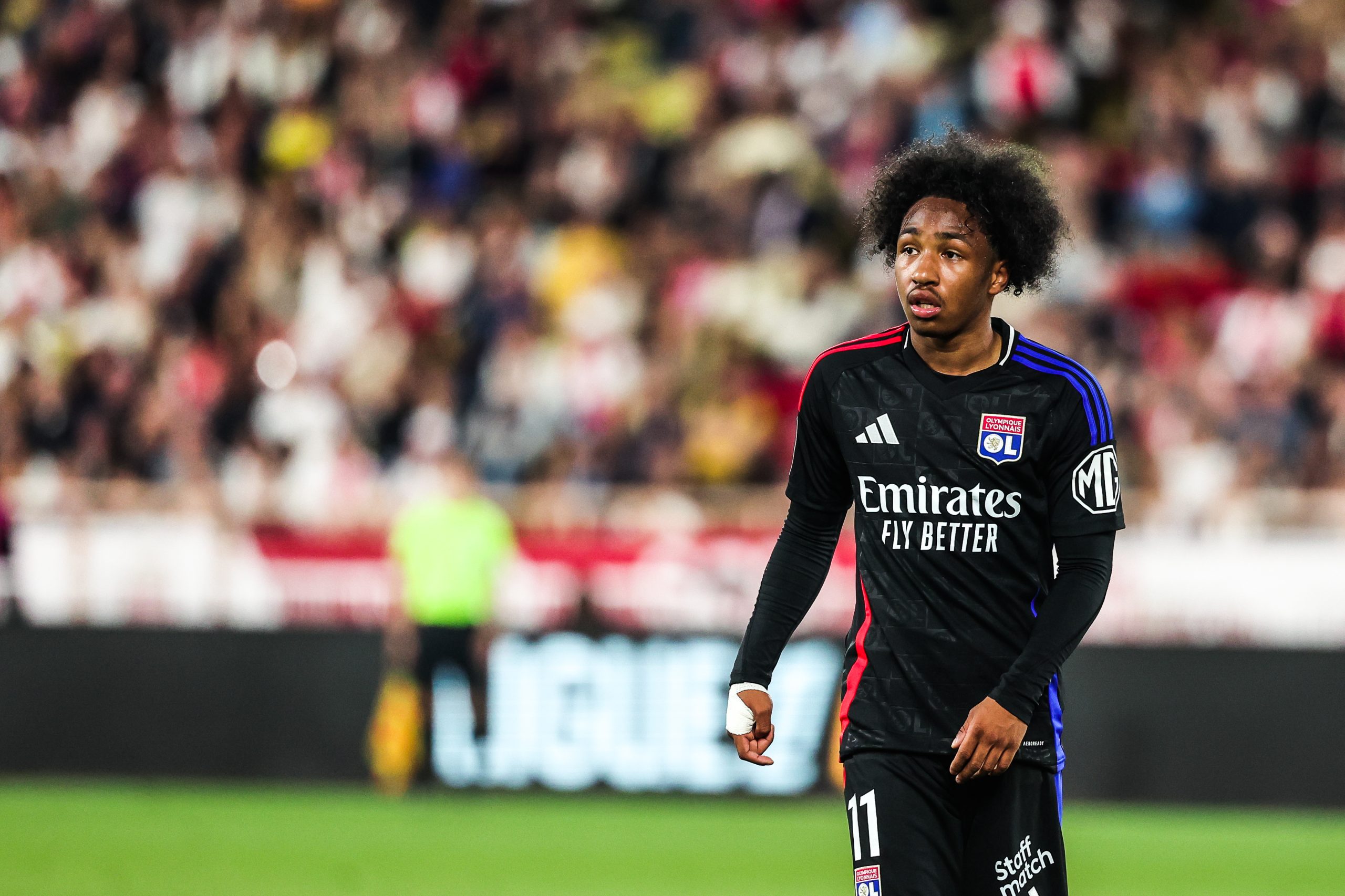 L'ailier de l'OL Malick Fofana lors d'un match à Monaco la saison passée.