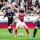 L'attaquant de l'AS Monaco Maghnes Akliouche lors d'un match face à l'OL.