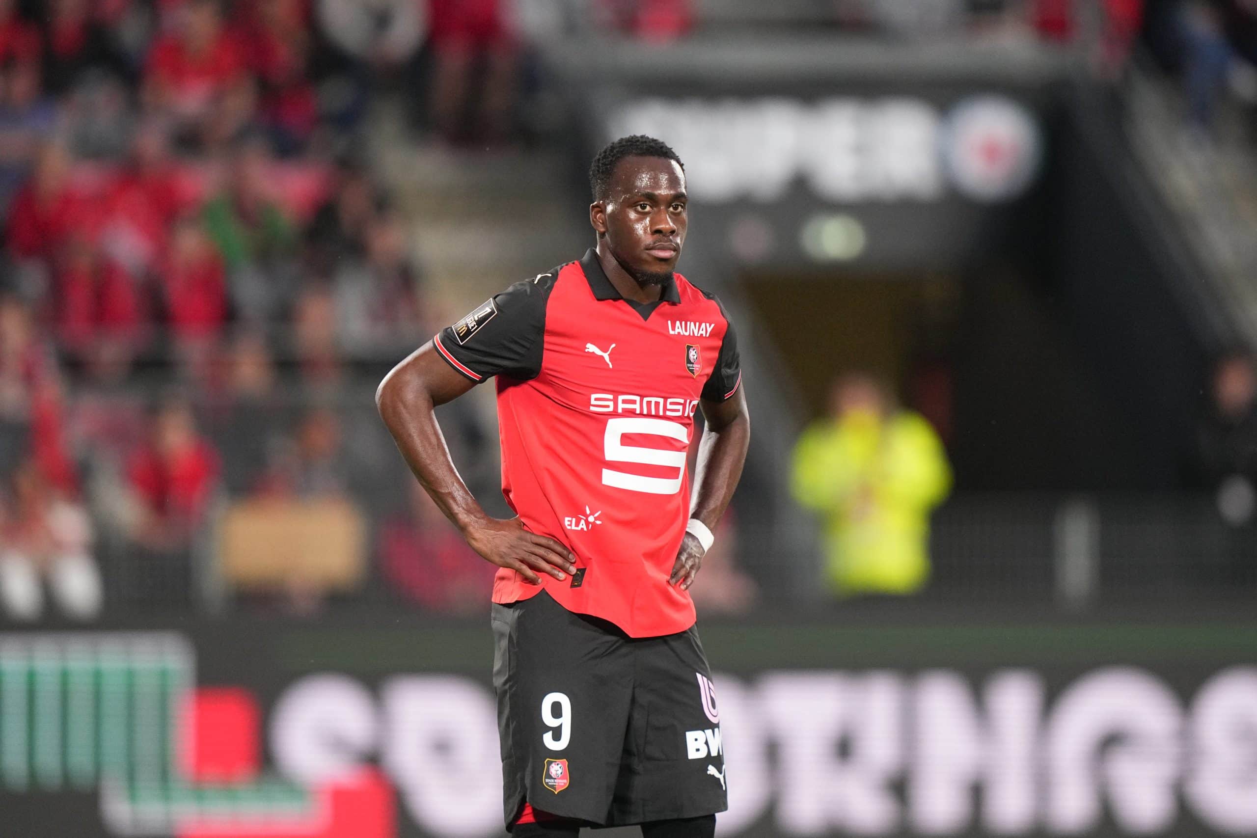 Arnaud Kalimuendo, l'attaquant du Stade Rennais.