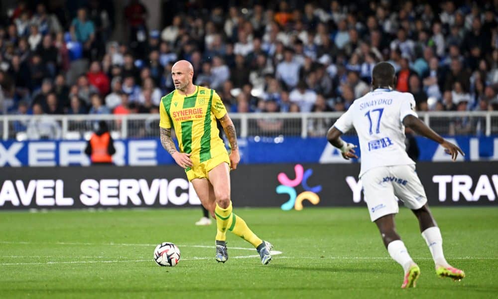 Le défenseur du FC Nantes Nicolas Pallois, lors du match à Auxerre.