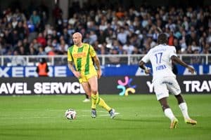 Le défenseur du FC Nantes Nicolas Pallois, lors du match à Auxerre.