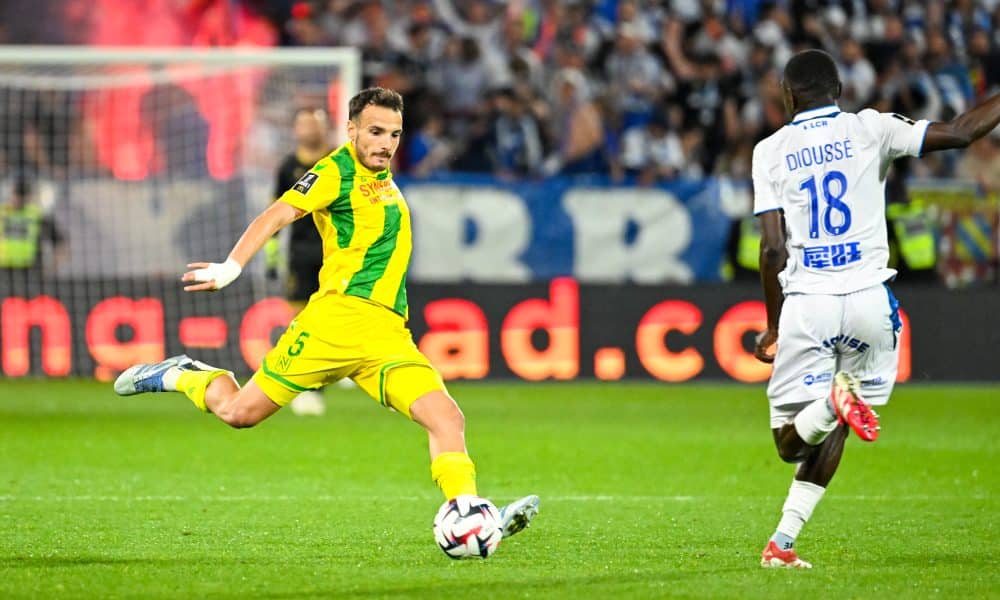Le milieu du FC Nantes Pedro Chirivella, lors du match à Auxerre.