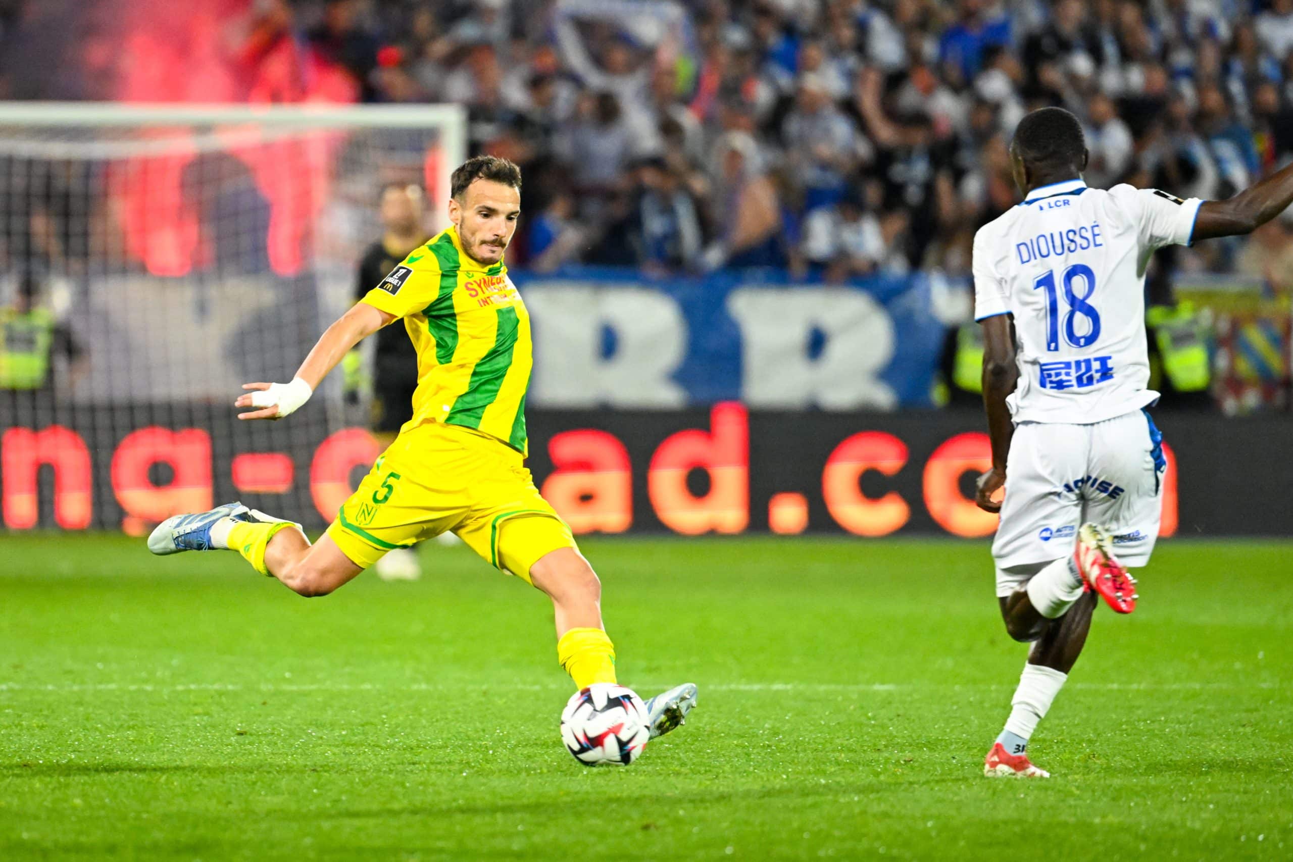 Le milieu du FC Nantes Pedro Chirivella, lors du match à Auxerre.