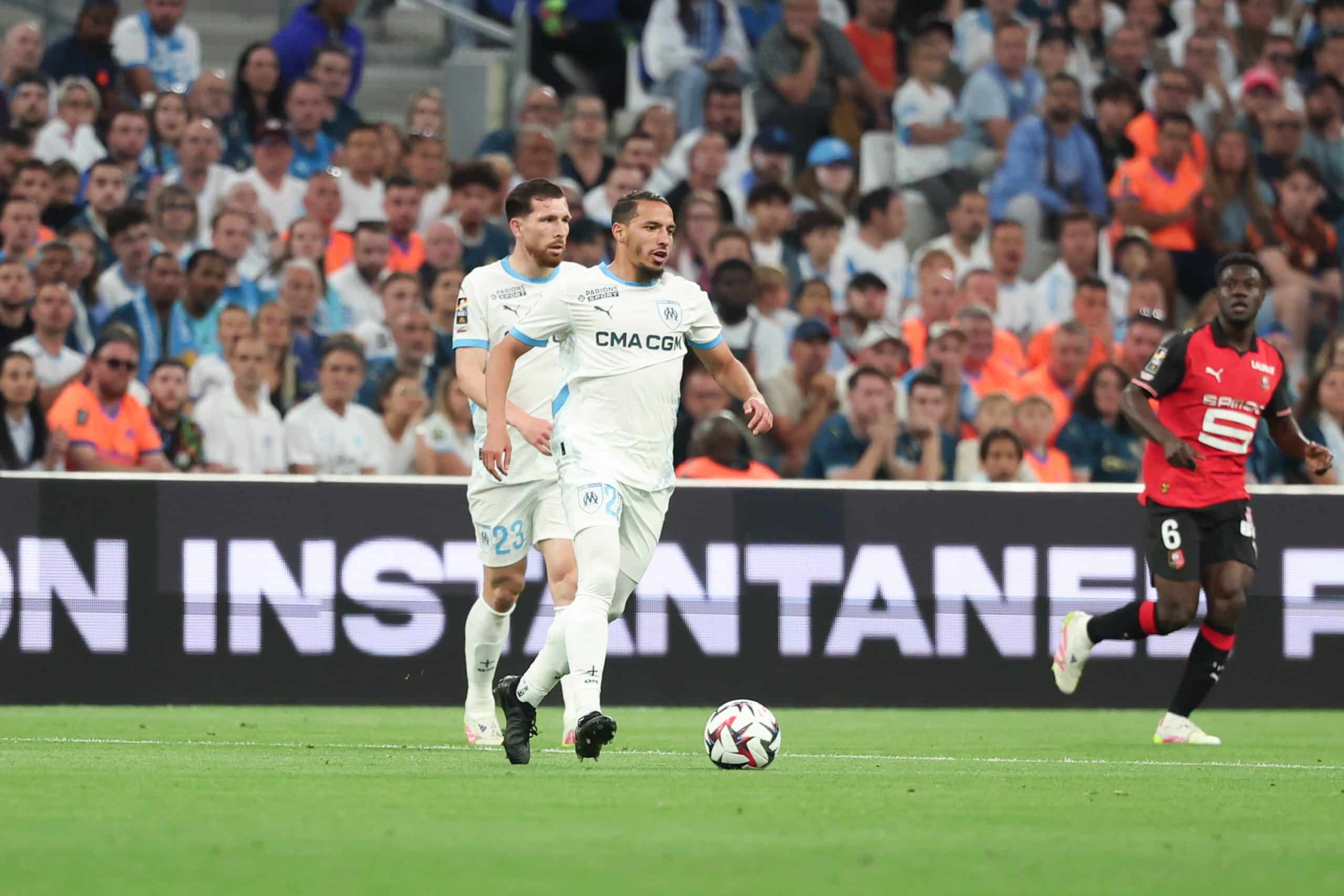 Le milieu de l'OM Ismaël Bennacer lors du match face au Stade Rennais.