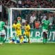 La joie des Toulousains après un de leurs buts contre l'ASSE.
