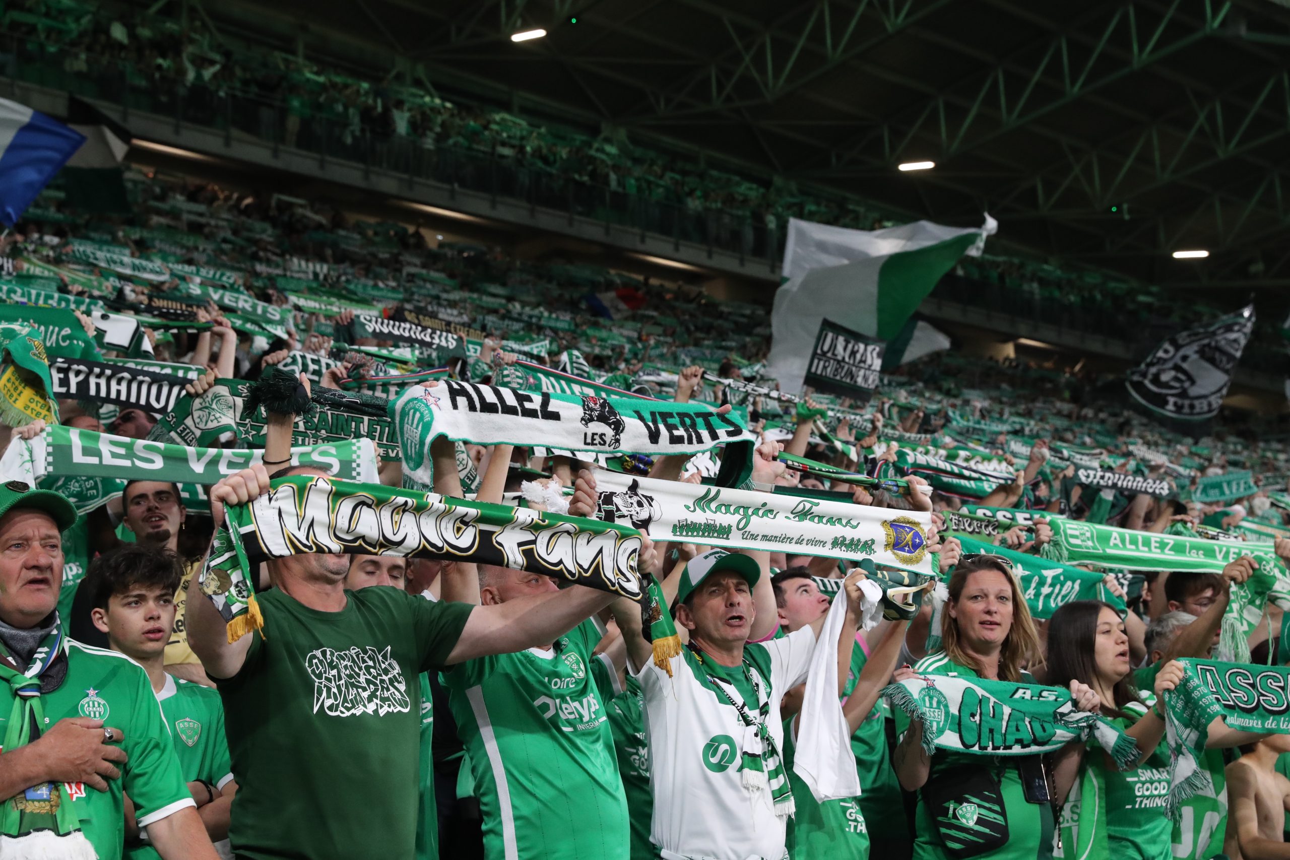Les supporters de l'ASSE durant un match dans le Chaudron.