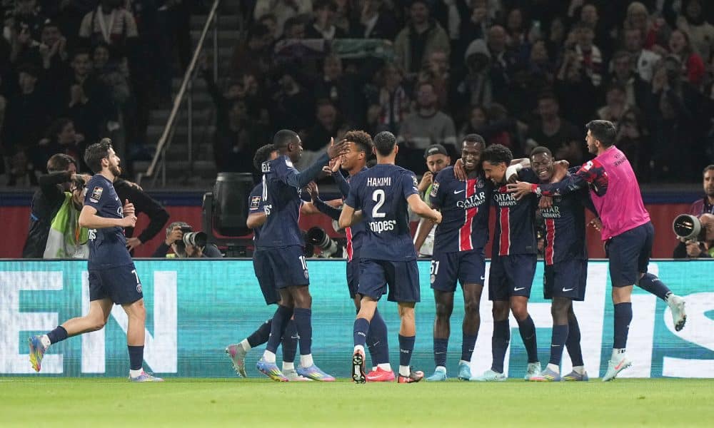 La joie des Parisiens après un but contre Auxerre.