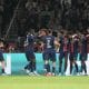 La joie des Parisiens après un but contre Auxerre.