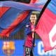 Marc Casado célébrant le titre de champion d'Espagne du FC Barcelone.