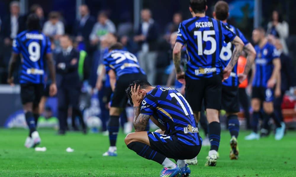 La déception des joueurs de l'Inter Milan après leur nul contre la Lazio.
