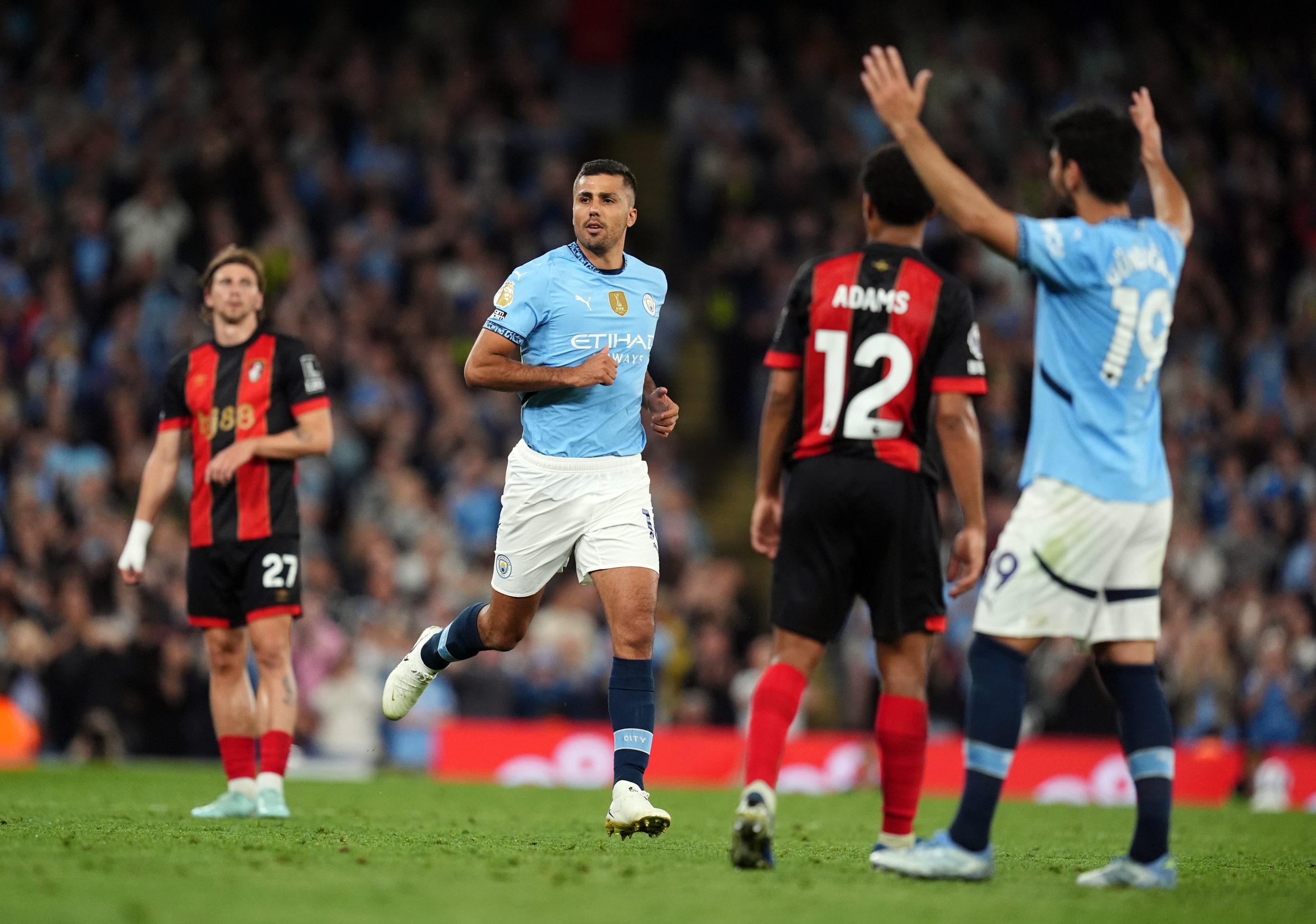 Le milieu de Manchester City Rodri, lors de son retour sur les terrains, face à Bournemouth.