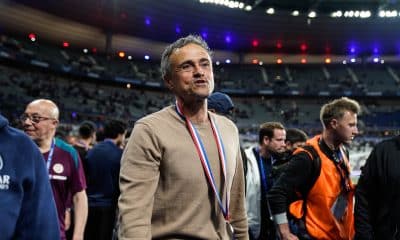 L'entraîneur du PSG, Luis Enrique, après avoir décroché la Coupe de France face à Reims.