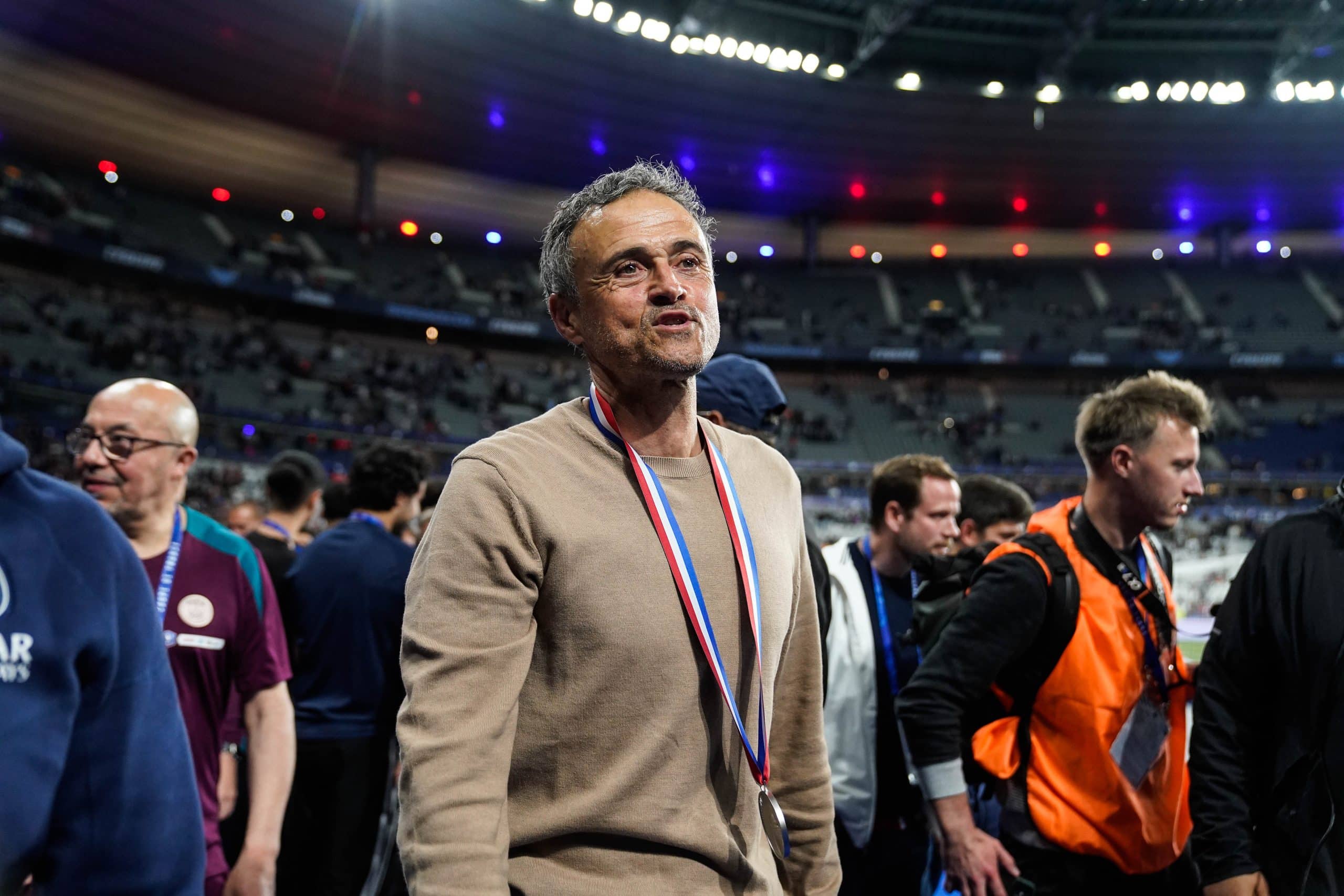 L'entraîneur du PSG, Luis Enrique, après avoir décroché la Coupe de France face à Reims.