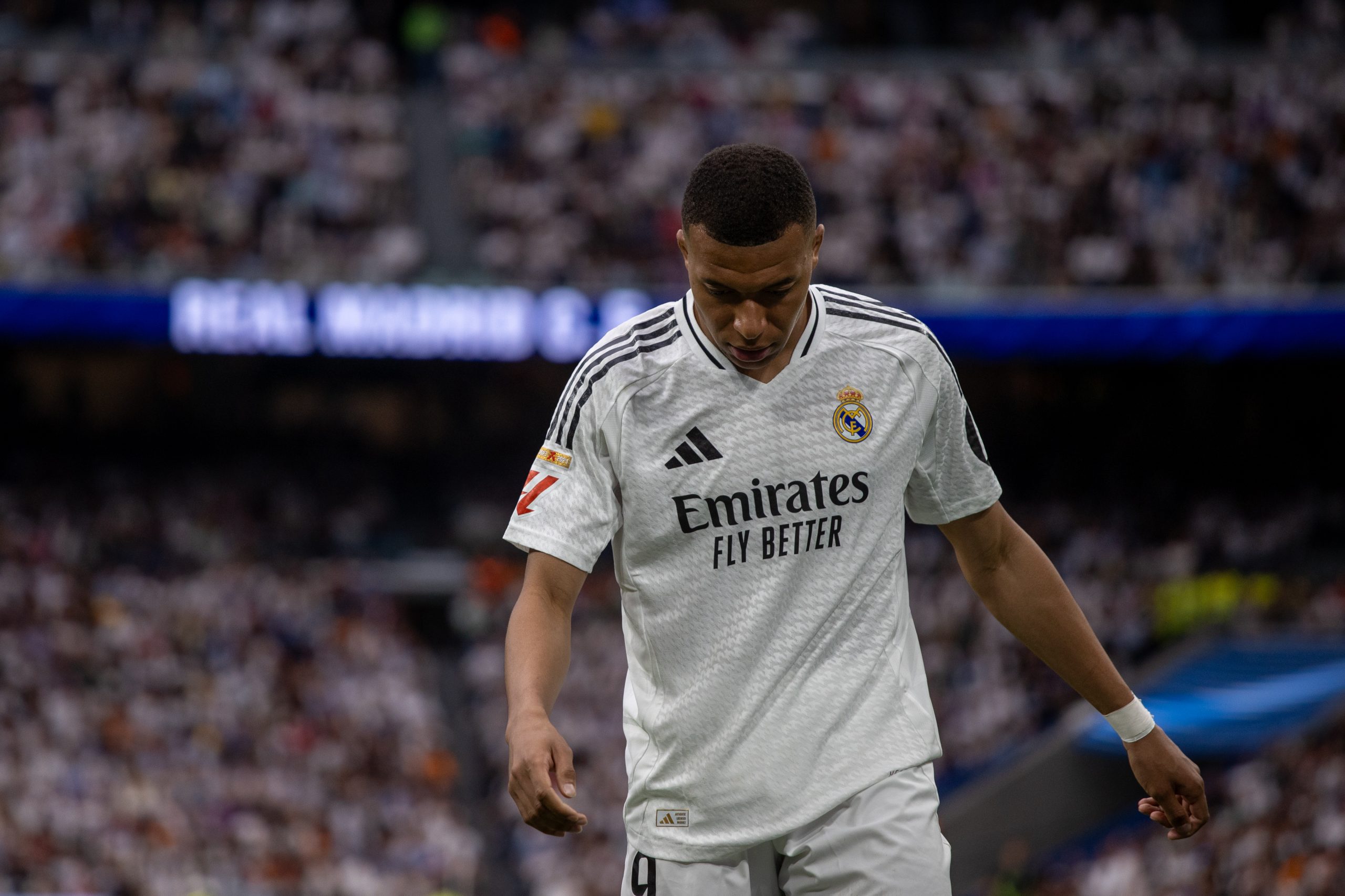 Kylian Mbappé, déçu lors d'un match du Real Madrid.