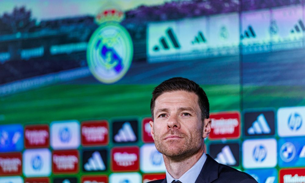 Xabi Alonso lors de sa conférence de présentation au Real Madrid.