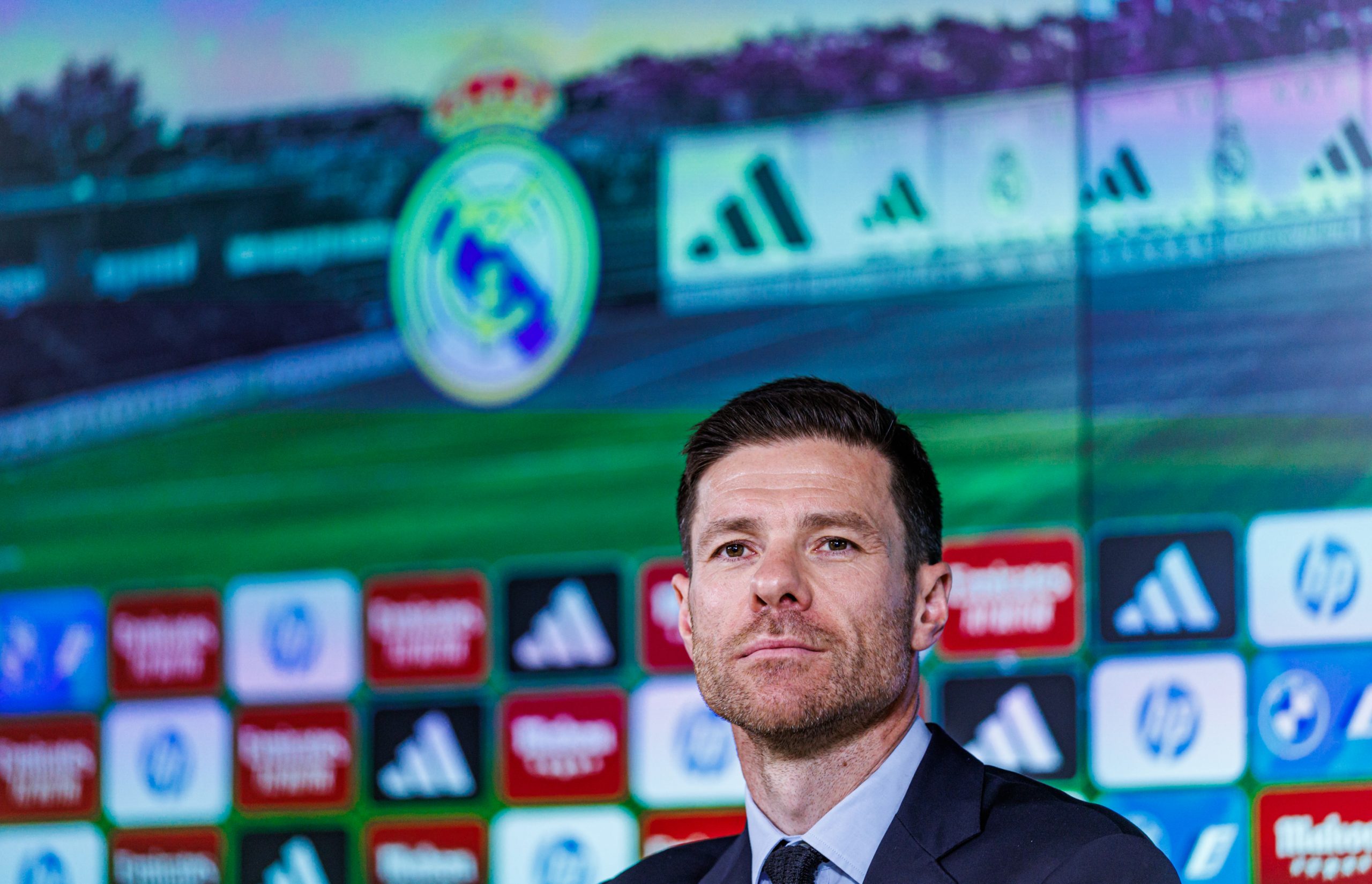 Xabi Alonso lors de sa conférence de présentation au Real Madrid.