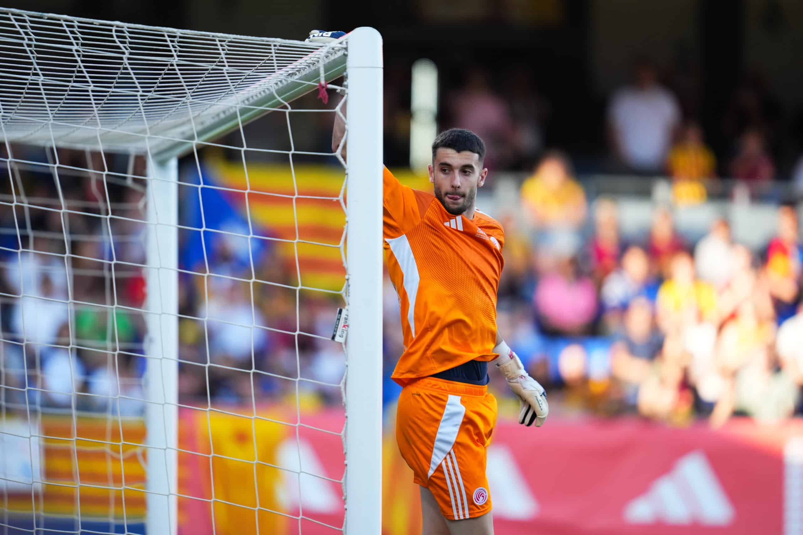 Le gardien de l'Espanyol Joan Garcia, avec le maillot de la sélection catalane.