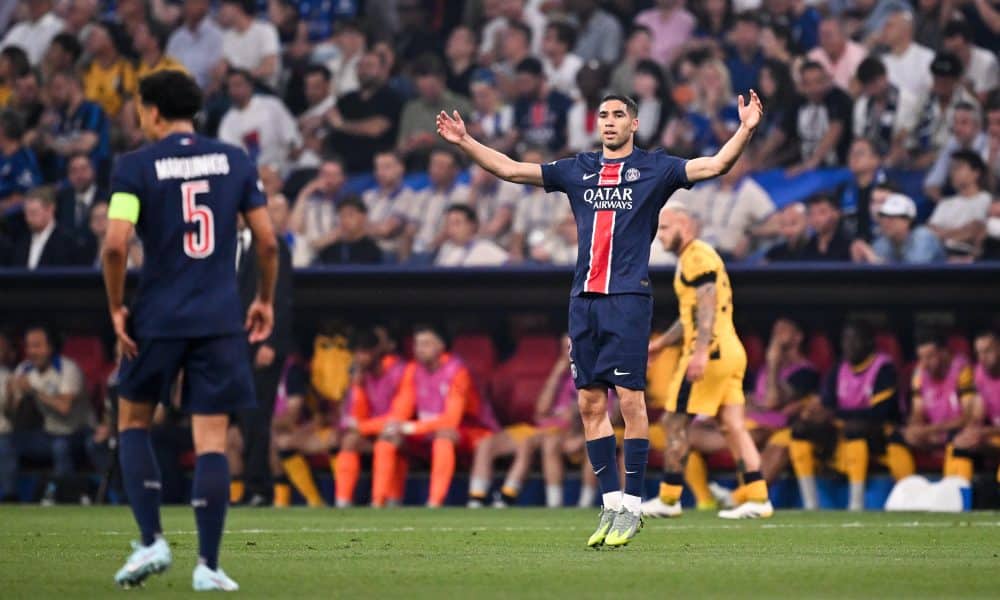 La joie d'Achraf Hakimi après son but lors de PSG-Inter Milan.