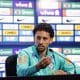 Le capitaine du PSG, Marquinhos, lors d'une conférence de presse avec la sélection brésilienne.