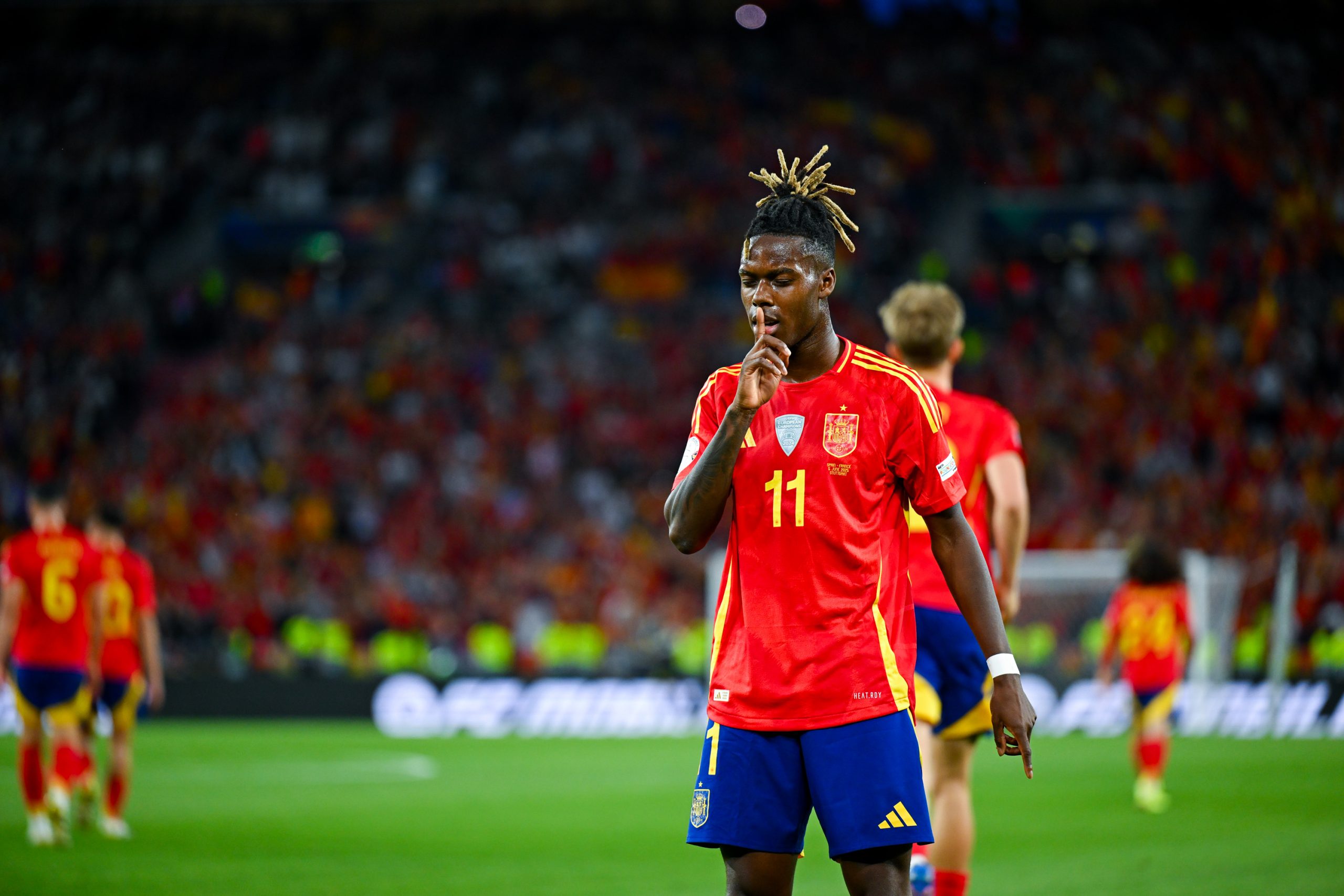 Nico Williams lors du match entre l'Espagne et la France en Ligue des Nations.