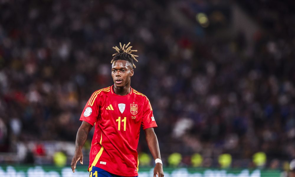 L'ailier de l'Athletic Bilbao Nico Williams, ici avec le maillot de la sélection espagnole.