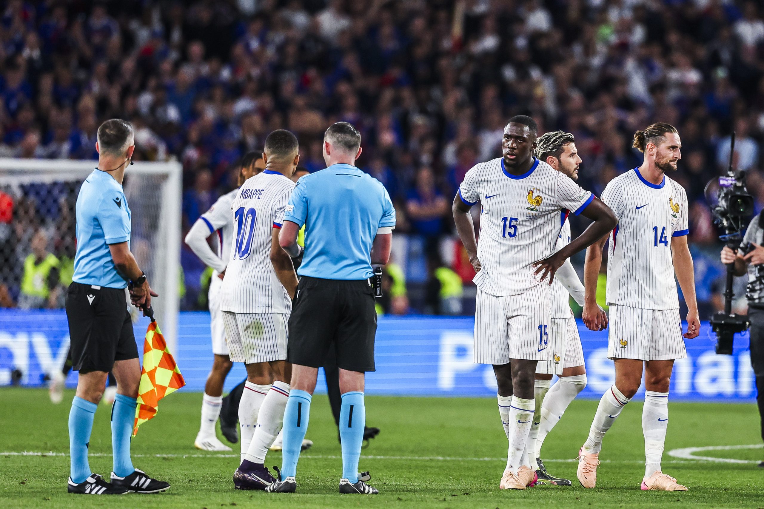 Ibrahima Konaté lors du match entre la France et l'Espagne en Ligue des Nations.