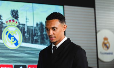 Trent Alexander-Arnold lors de sa présentation comme nouveau joueur du Real Madrid.