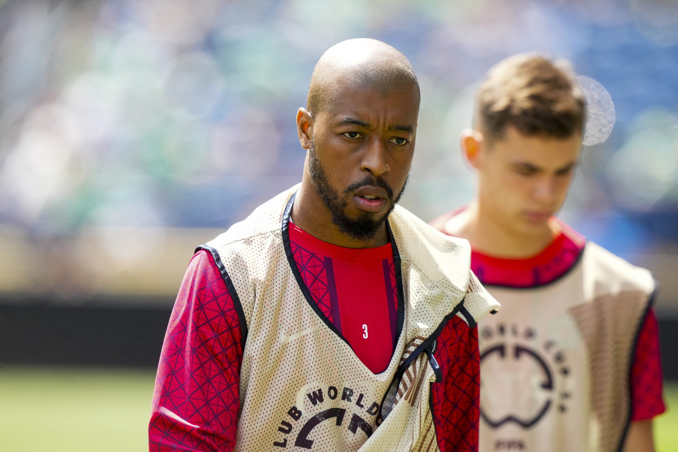 Presnel Kimpembe avec un chasuble de remplaçant lors du Mondial des Clubs.