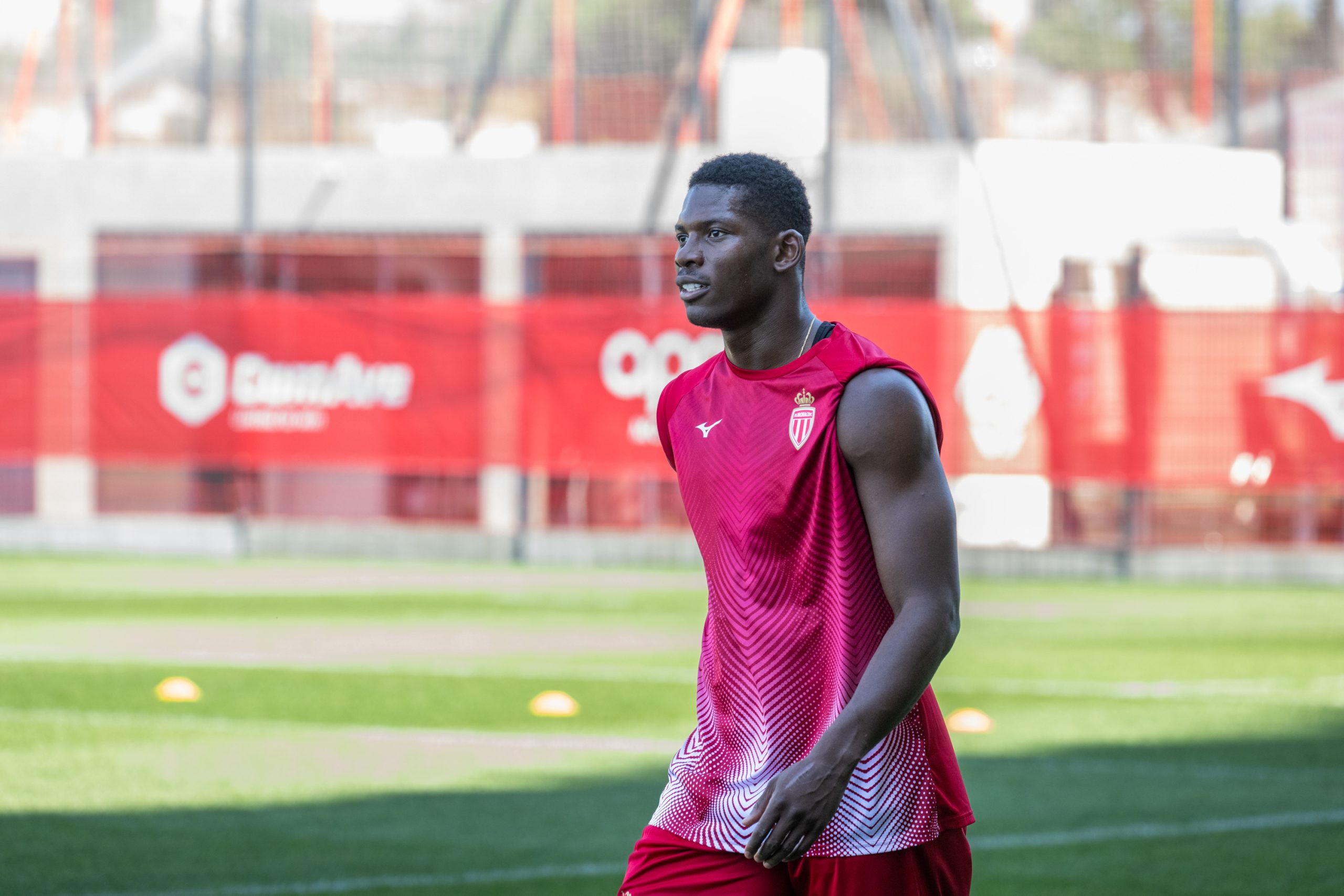 Breel Embolo lors d'in entraînement de l'AS Monaco.