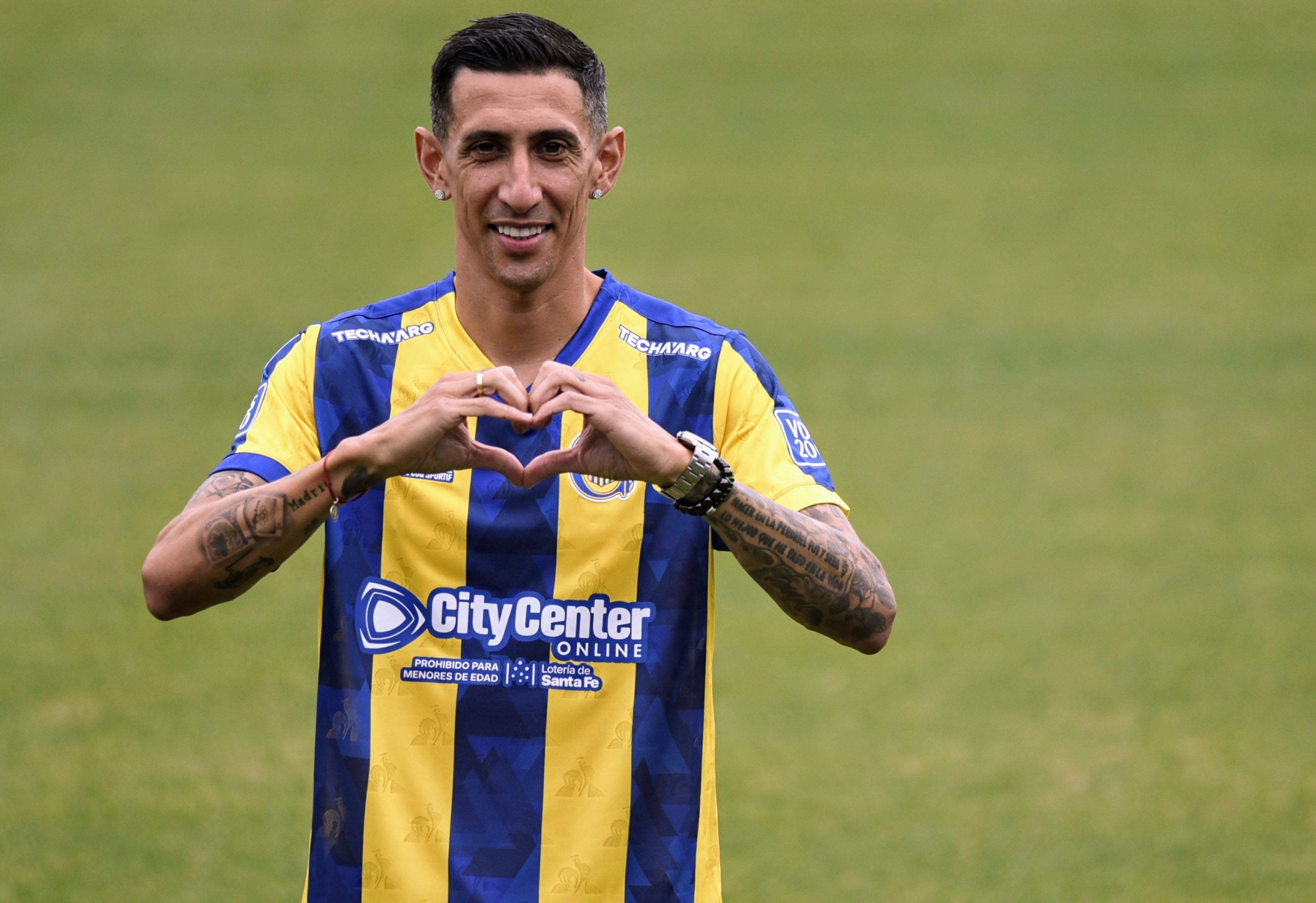 Angel Di Maria lors de sa présentation comme nouveau joueur de Rosario Central.