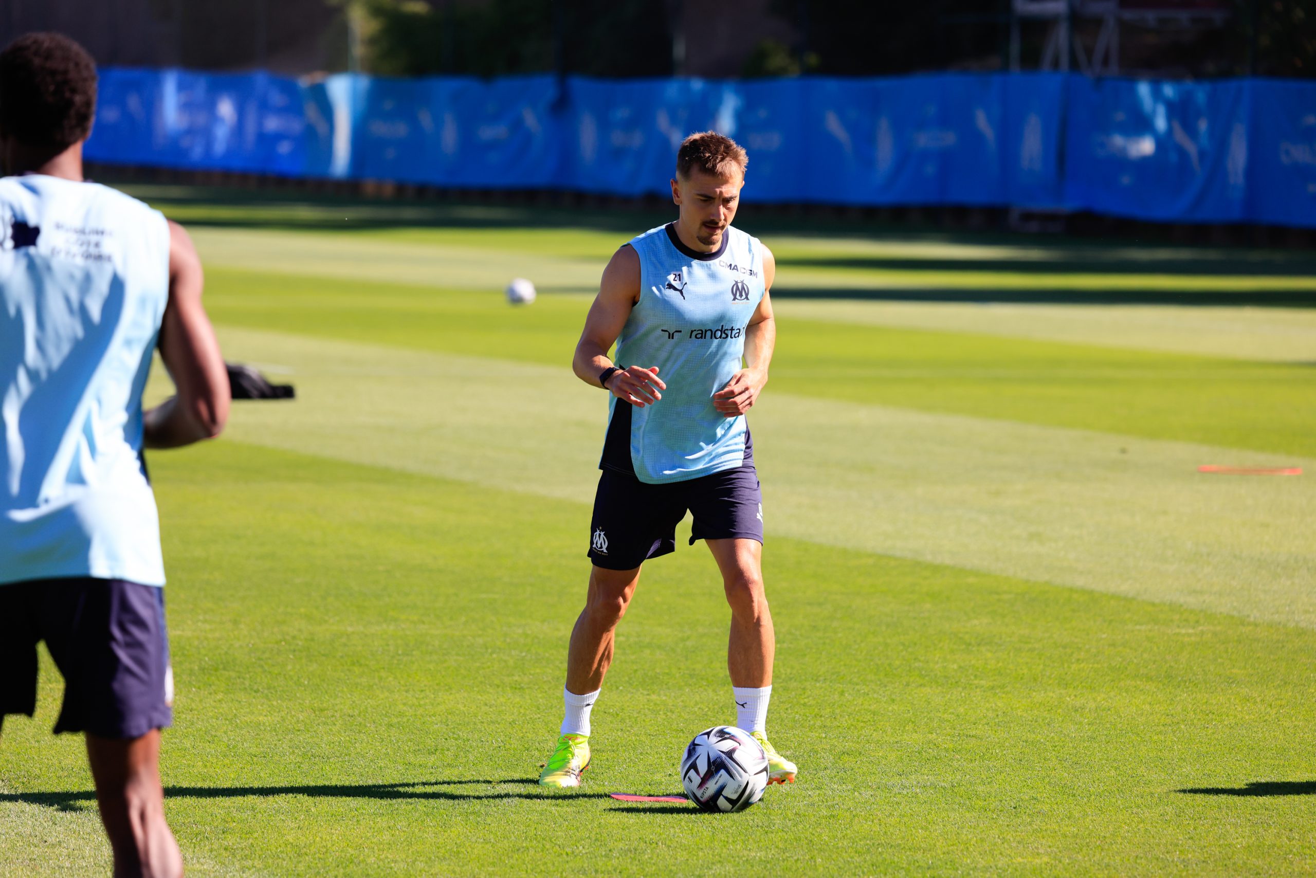 Valentin Rongier à l'entraînement avec l'OM.