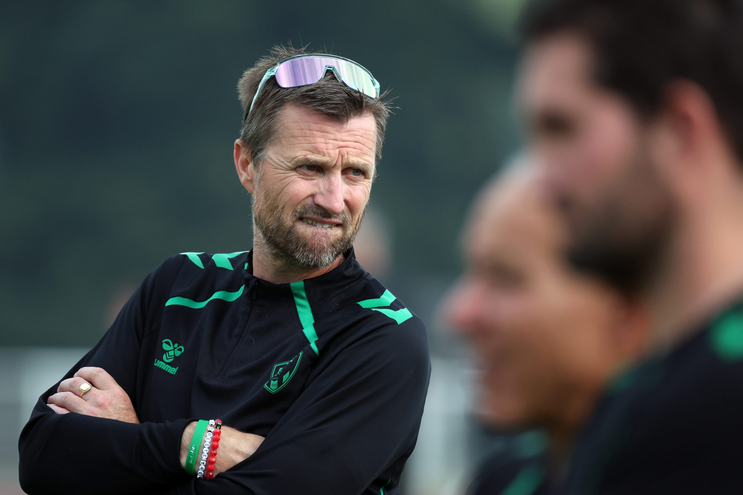 L'entraîneur de l'ASSE, Eirik Horneland, lors du match amical contre le Servette.