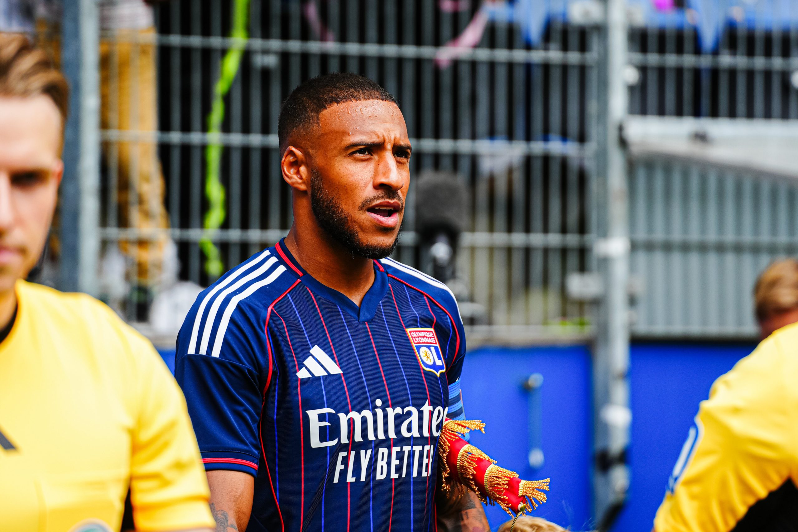 Le nouveau capitaine de l'OL, Corentin Tolisso, avant un match amical contre Hambourg.