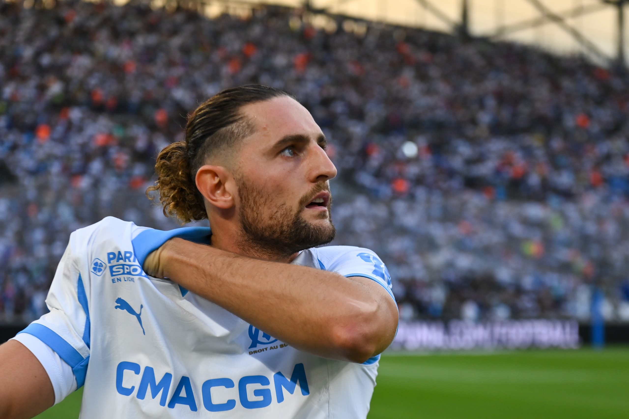 Adrien Rabiot lors du match amical entre l'OM et le FC Séville.