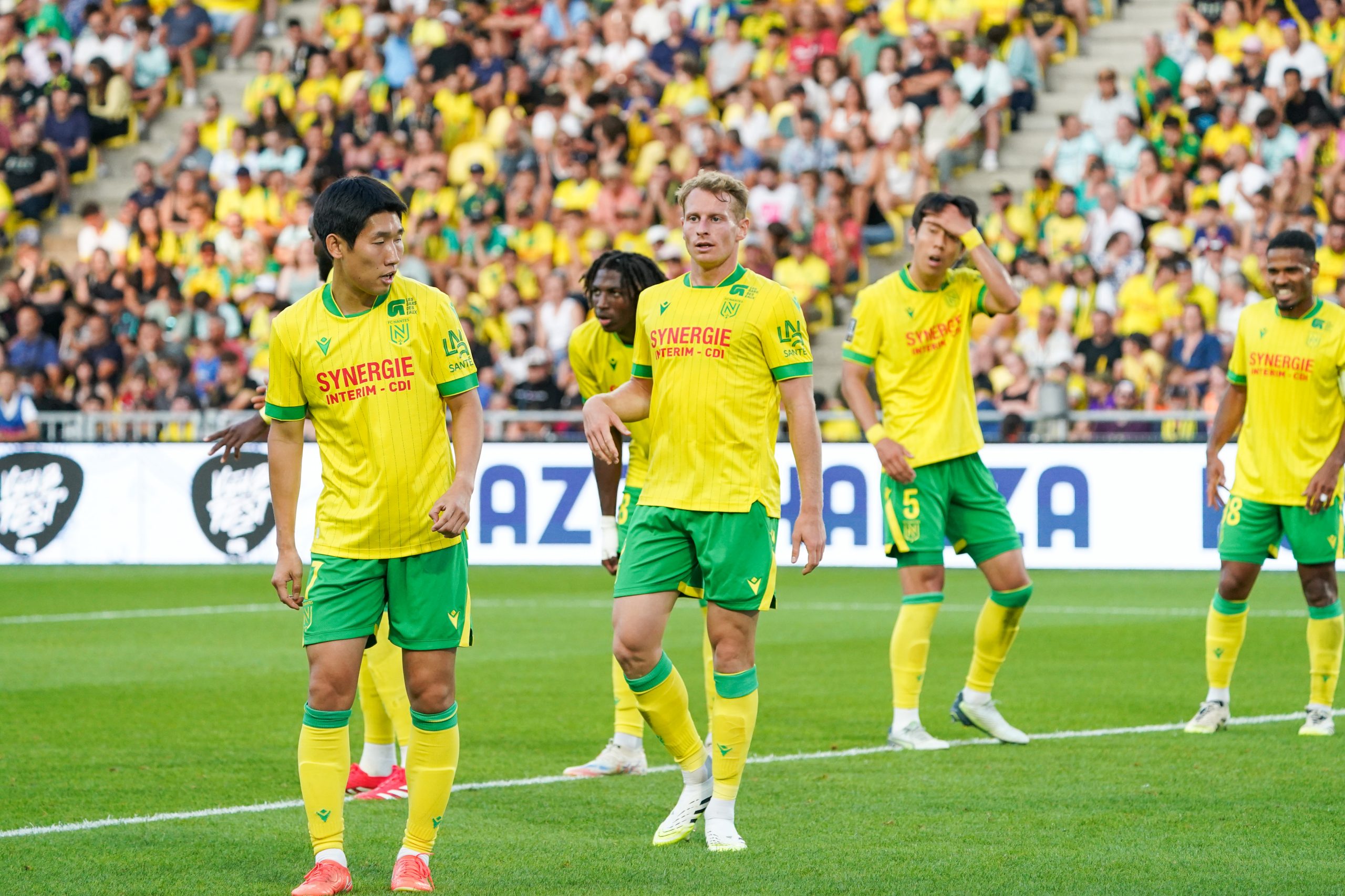 Les joueurs du FC Nantes lors du match contre le Paris FC.