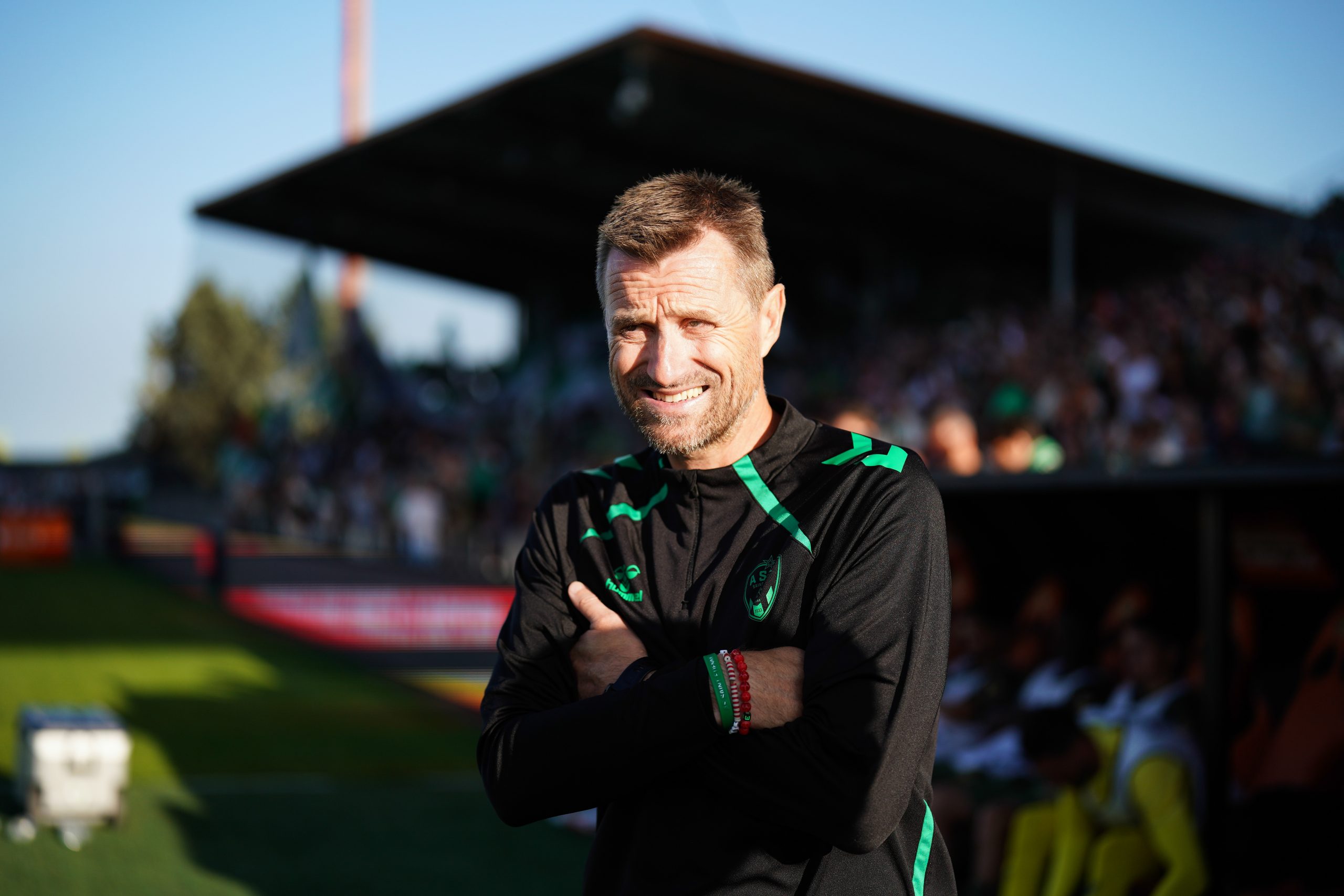L'entraîneur de l'ASSE, Eirik Horneland, lors du match à Laval.