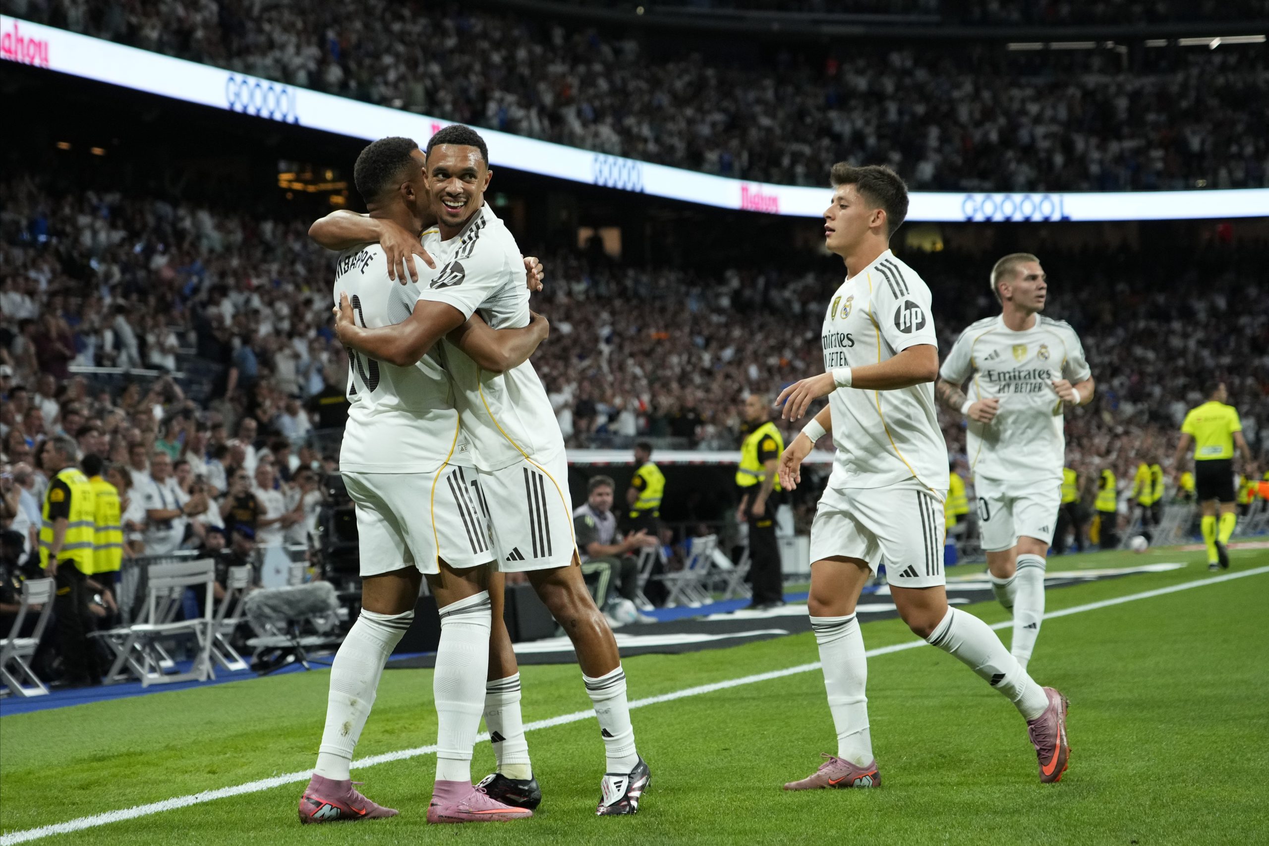 La joie des joueurs du Real Madrid après un but contre Majorque.
