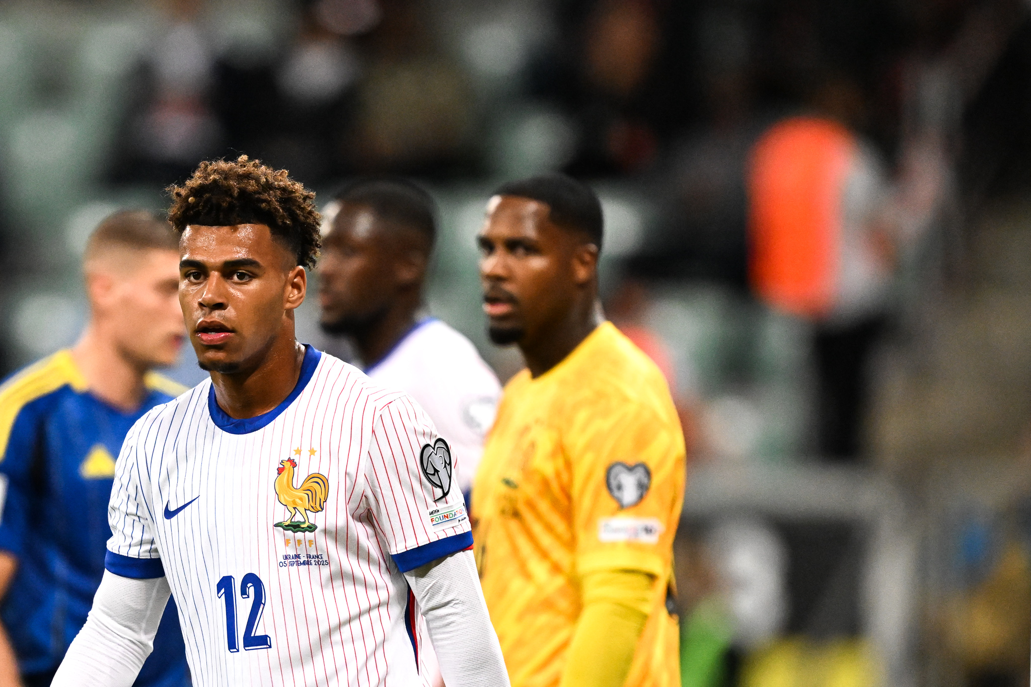 Désiré Doué, lors du match de l'équipe de France face à l'Ukraine.