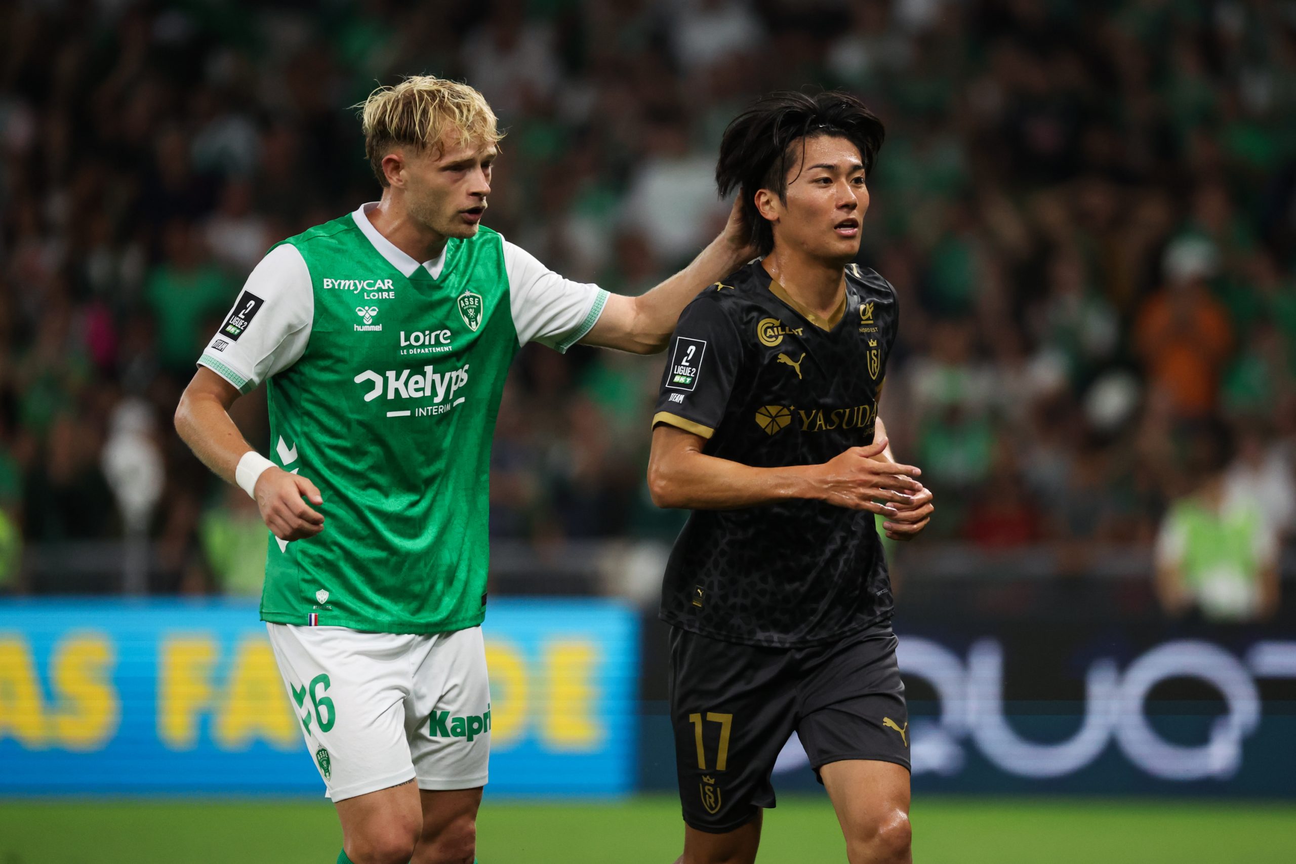 Maxime Bernauer lors du match entre l'ASSE et le Stade de Reims samedi.