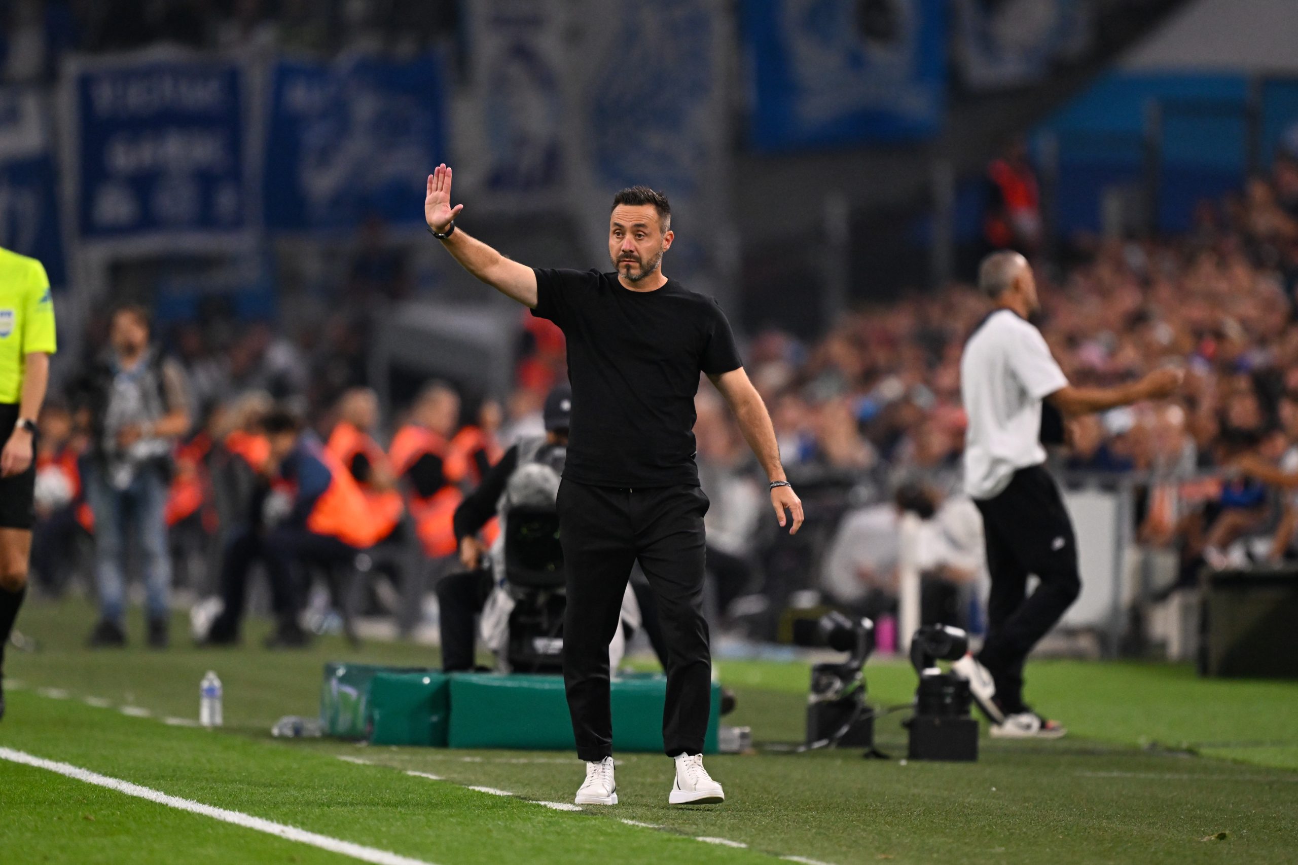 Roberto De Zerbi lors du Clasico.