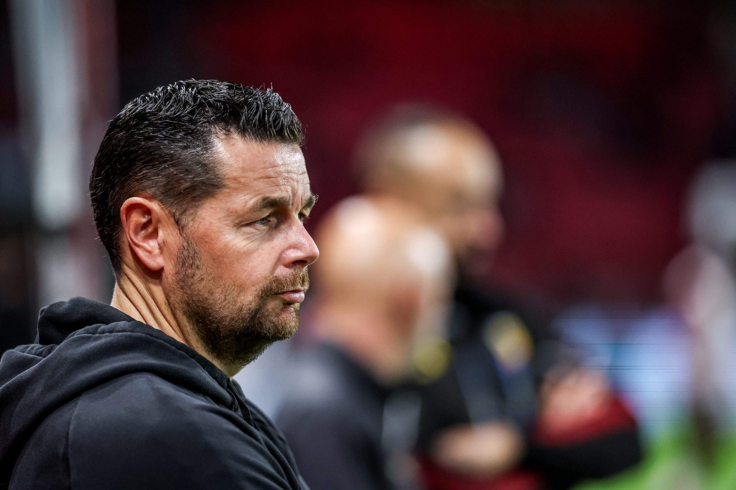 L'entraîneur du RC Lens, Pierre Sage, lors du match à Rennes.