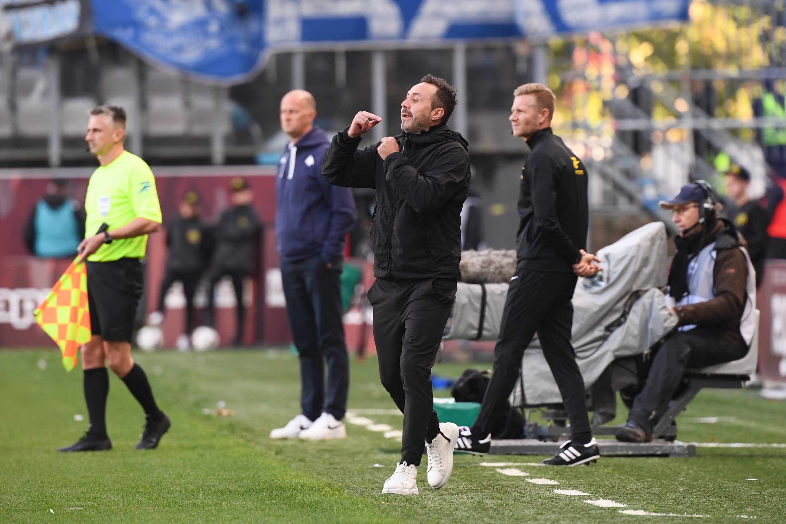 Roberto De Zerbi lors du match de l'OM à Metz.