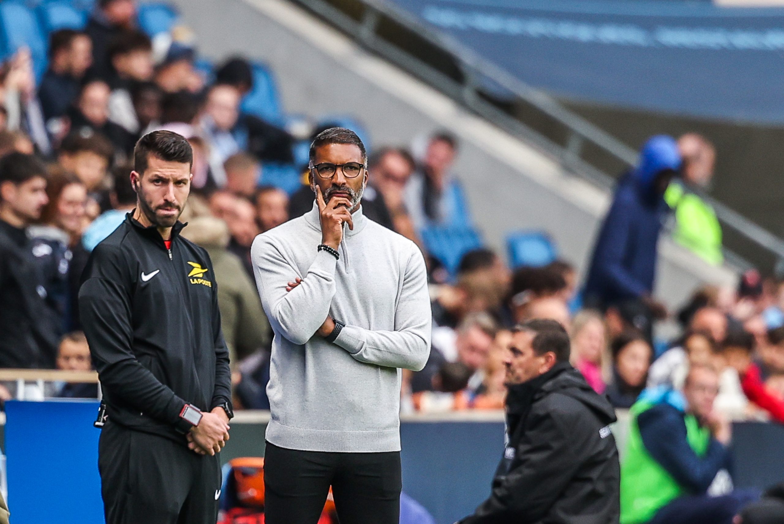 Habib Beye lors du match entre le Stade Rennais et Le Havre.