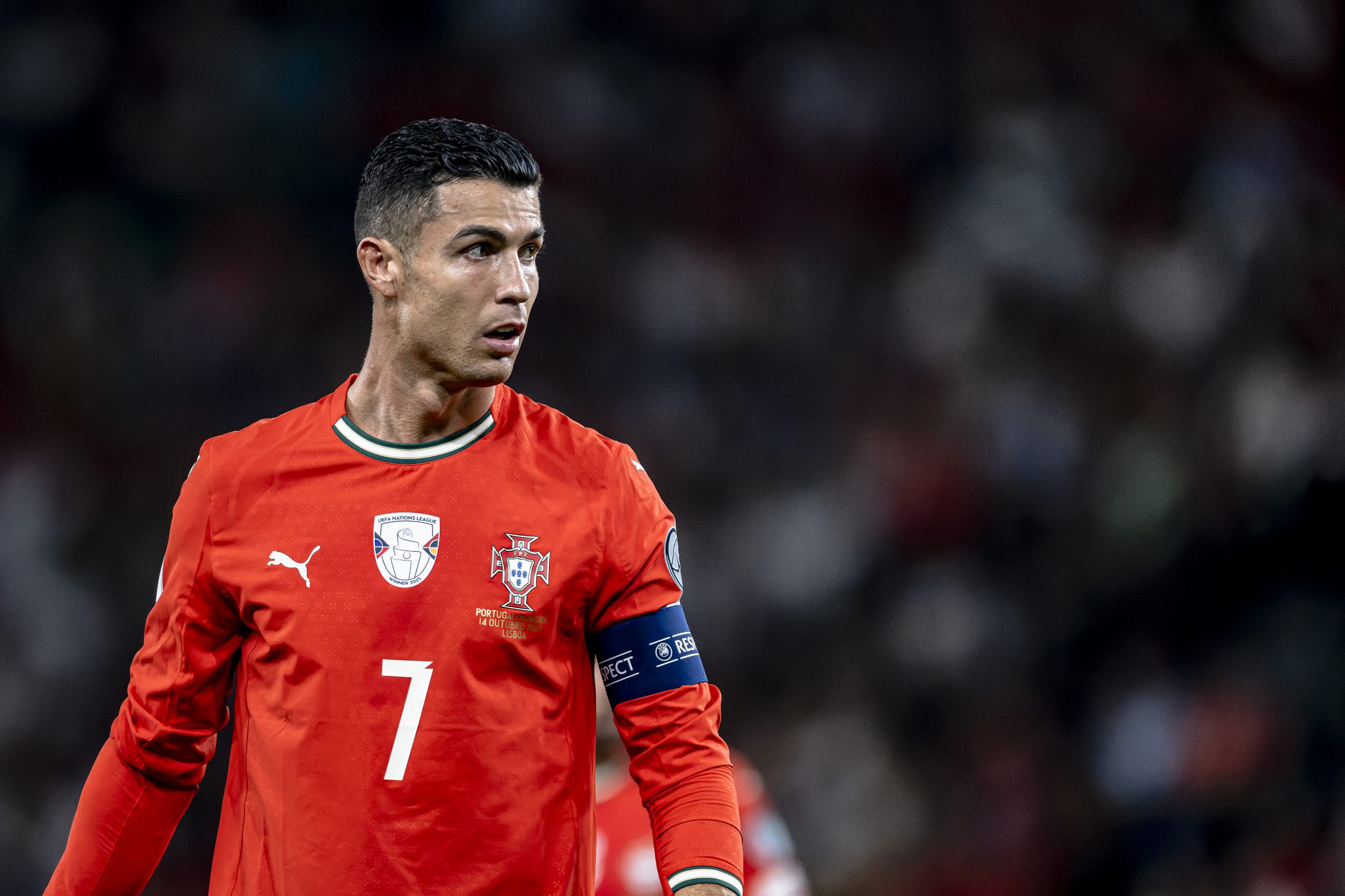 Cristiano Ronaldo lors d'un match du Portugal face à la Hongrie.